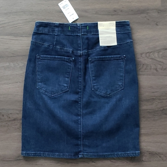 J Brand Jean Natasha High Waisted Gold Button Pencil Skirt NWT Size 26 - Picture 6 of 9